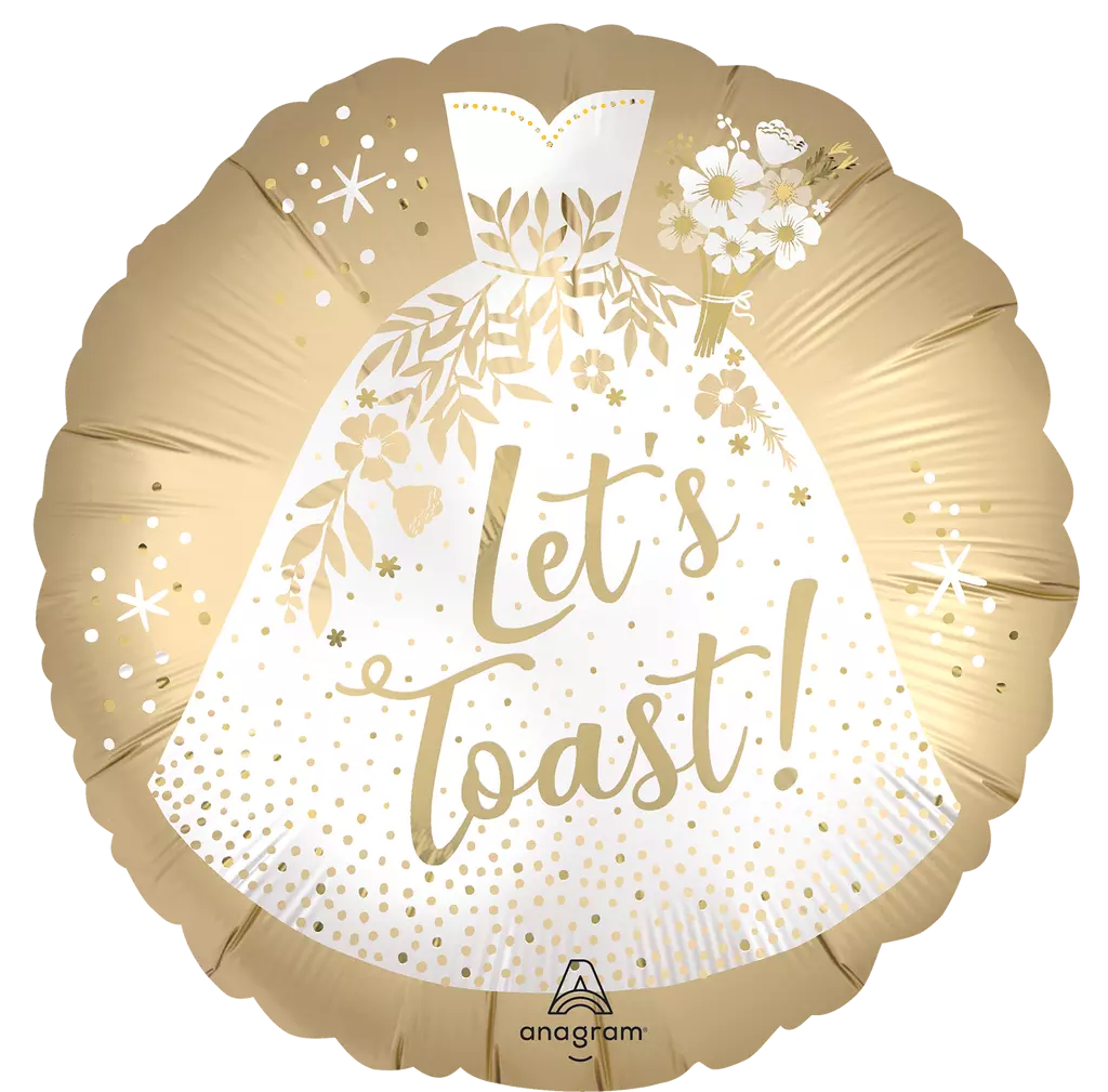 Satin Let's Toast folieballong bryllup