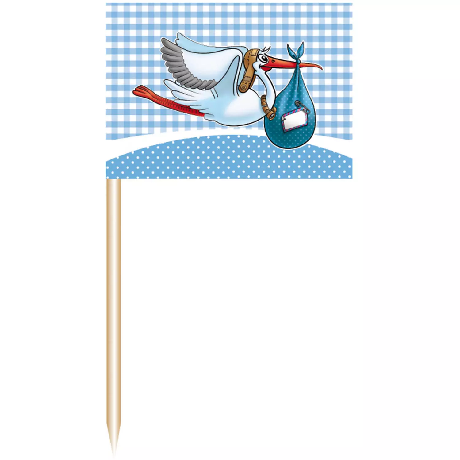 Cocotailpicks baby boy stork 50pk