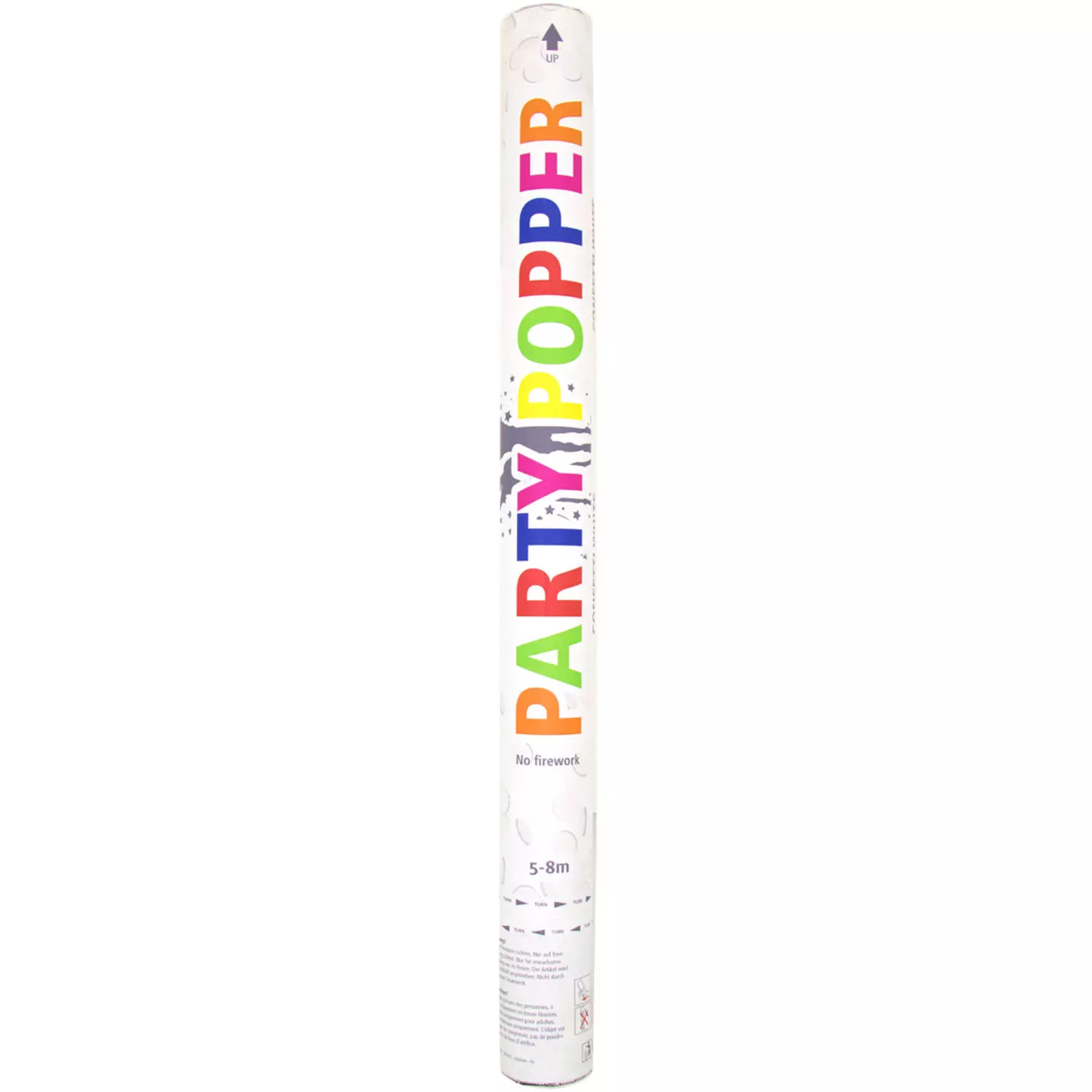 Konfettikanon hvit XL 57cm