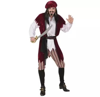 Caribbean pirate vinrød str. M