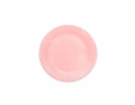 Papptallerken lys rosa 18cm 8pk