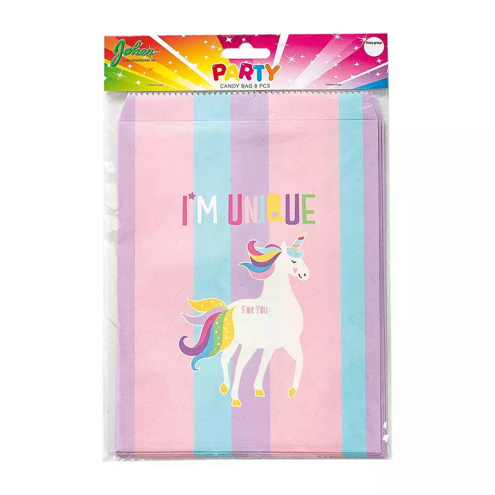Unicorn papir godtepose 8stk