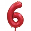 Tallballong 6 satin rød 86cm