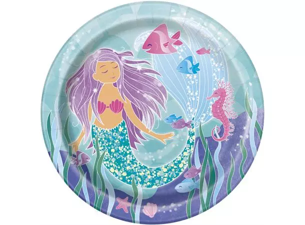 Havfrue tallerken 22 cm 8 pk