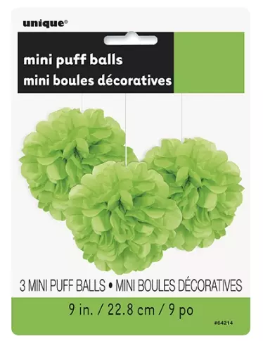 Mini Pompom limegrønn 3pk (23cm)