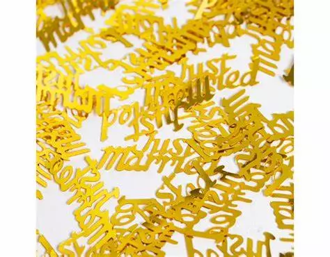 Konfetti gull JUST MARRIED