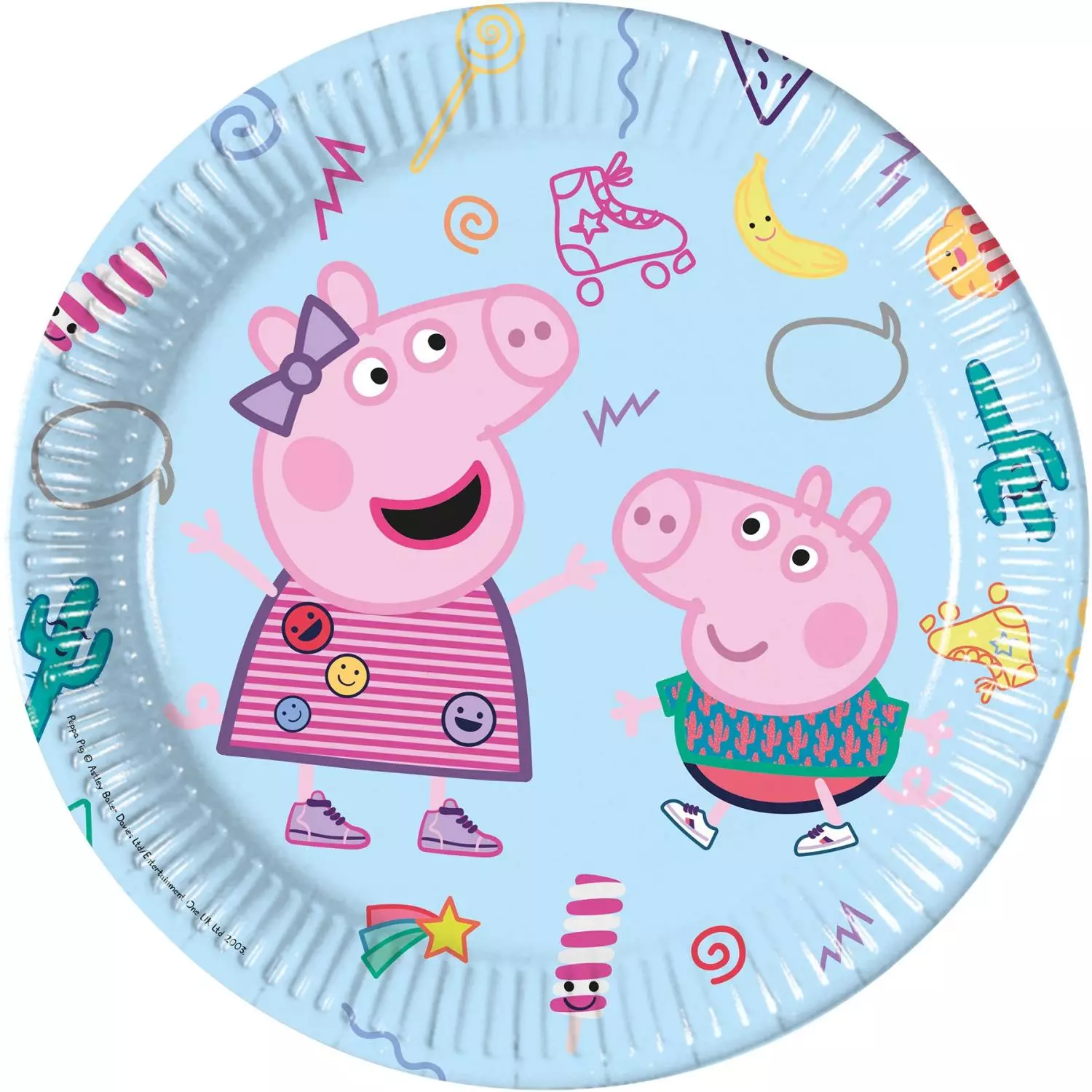 Peppa gris fat blå 23 cm 8 pk
