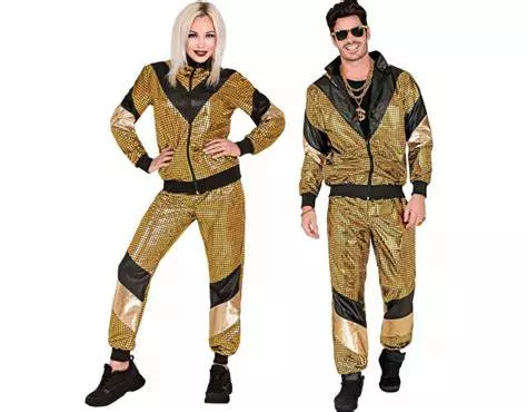 Gold party fashion tracksuit M