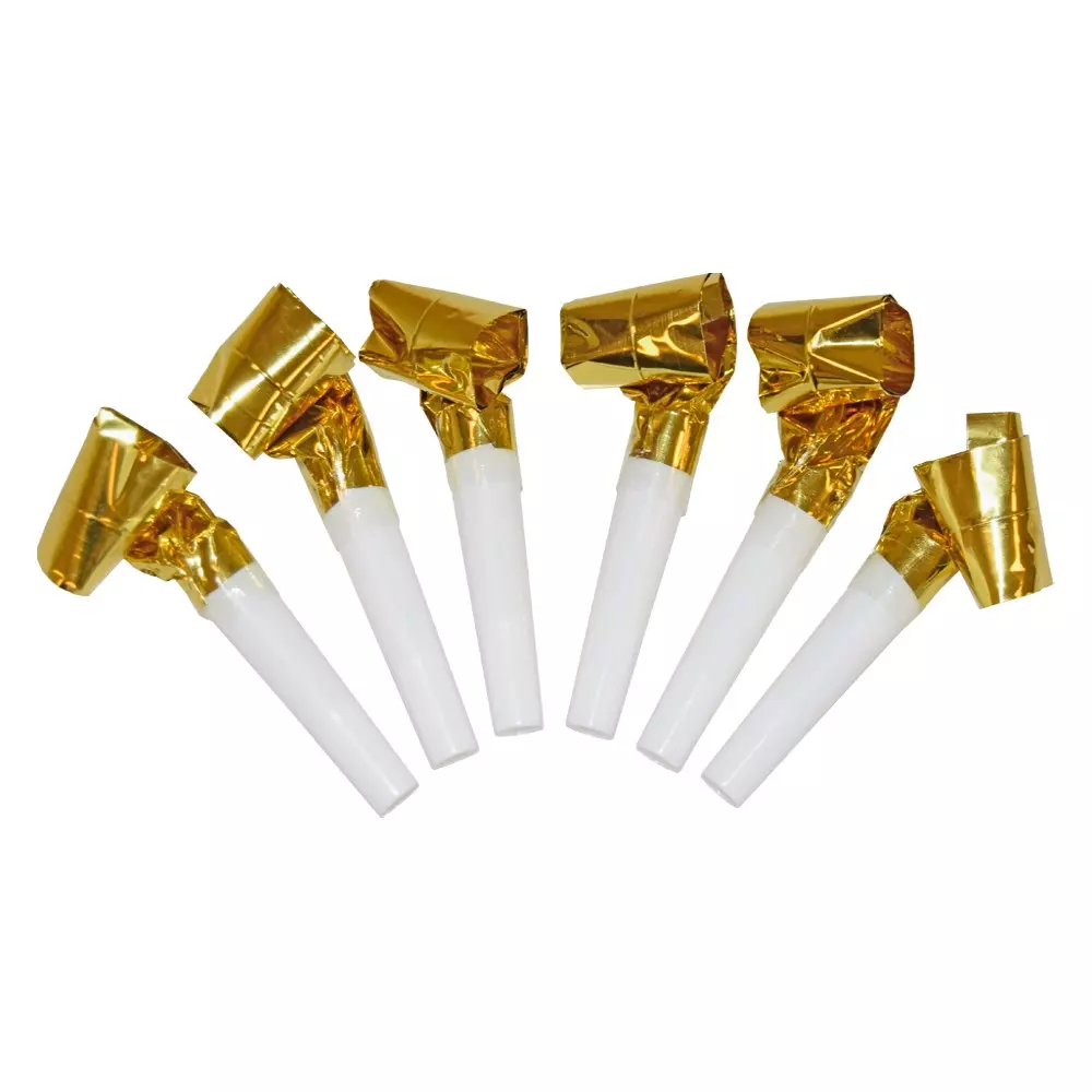 Party blow outs gold metallic