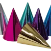 Folie partyhatter assortert 6 pk