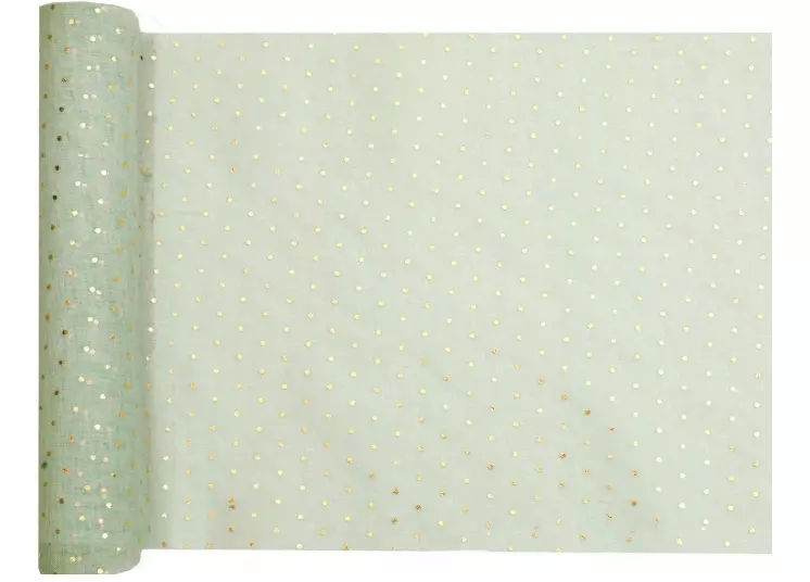 Bordløper Olivengrønn Med Prikker 3 meter