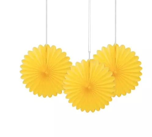 Gule pyntevifter 3 pk 15 cm