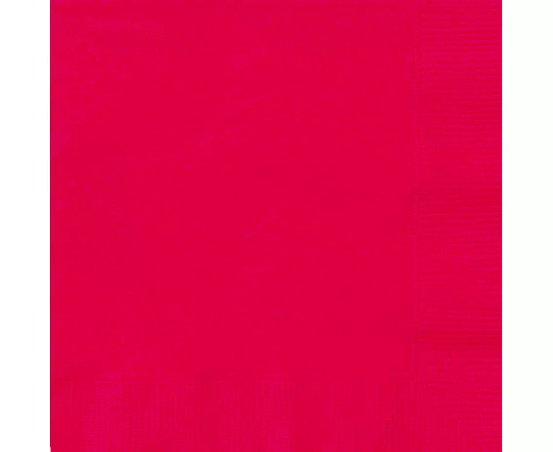 20 Drikkeservietter ensfarget rød - 25x25cm