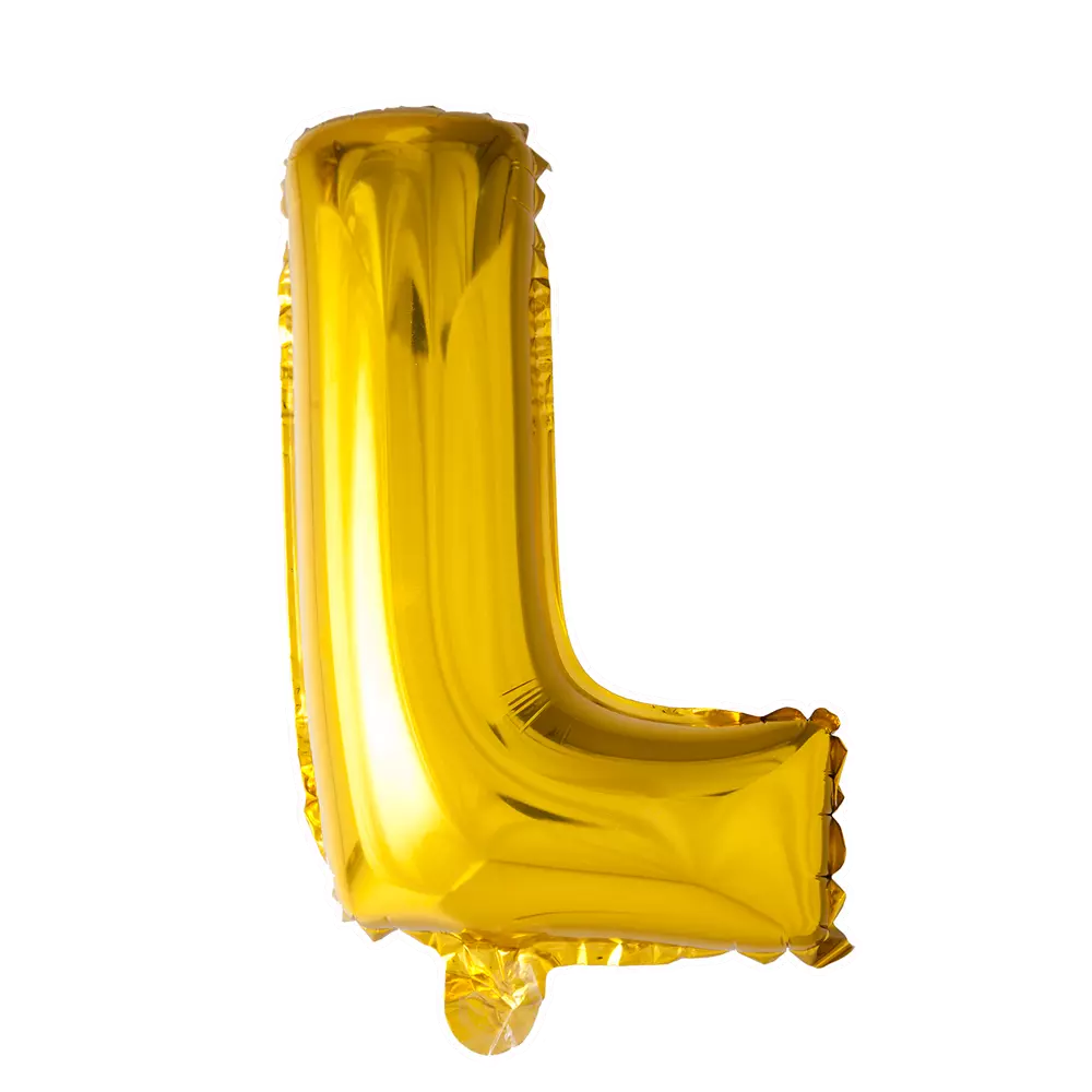 Bokstavballong- L gull 41 cm