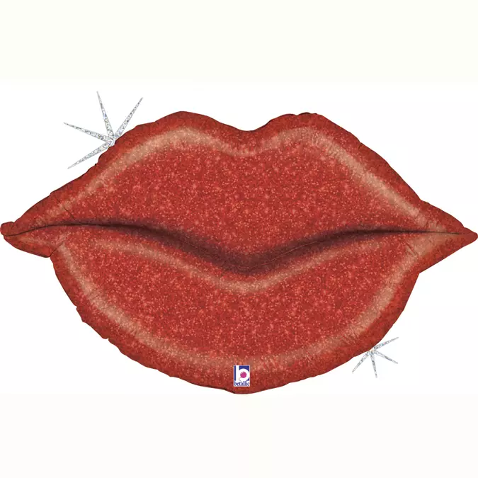 Folieballong Glitter Lips Holographic 99cm