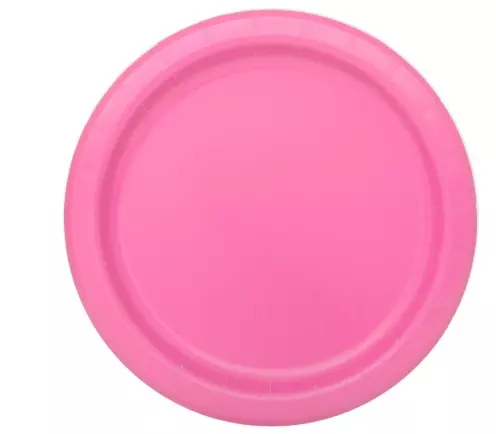 Pappfat ensfarget mørk rosa 18cm 8pk