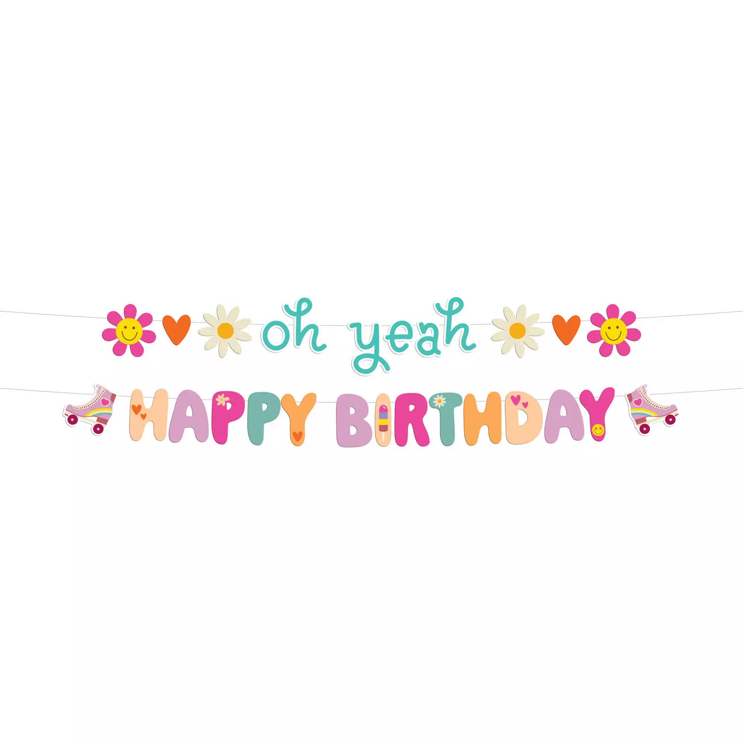 Letter Banner "Oh yeah Happy Birthday" Boho Girlz 1,5 meter