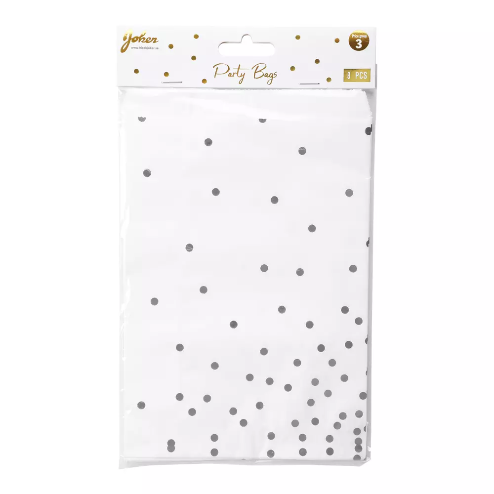 Godteposer i papir silver 8pk
