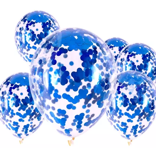 Konfettiballonger blå 6 pk