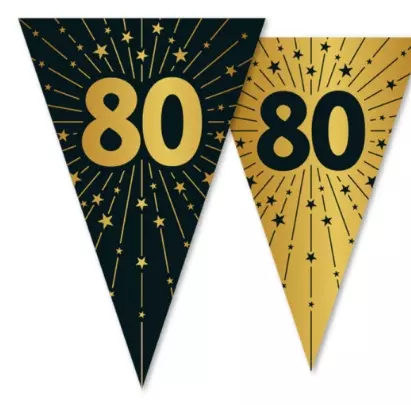 Flaggbanner 80 år golden celebrations 10 meter