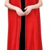 Velvet cape with hood rød