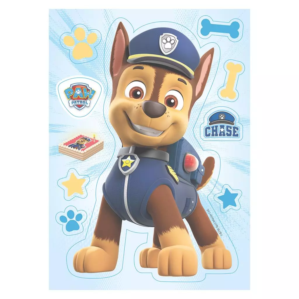 Paw patrol Chase kakeskilt 15x21 cm
