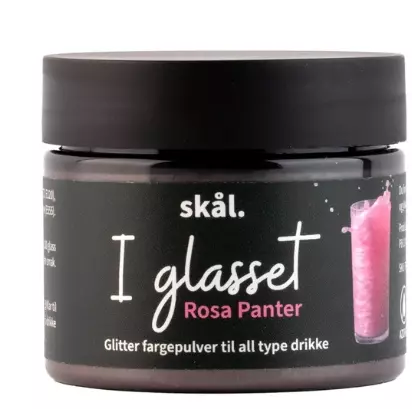 Glitterfarge i glasset Rosa Panter