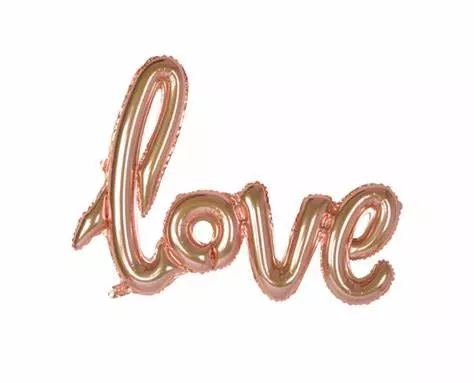 Ballong-ord love rosegold 119cm