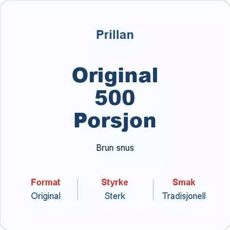 PRILLAN ORIGINAL PORSJON 165g 500STK Nikotin:13mg/g