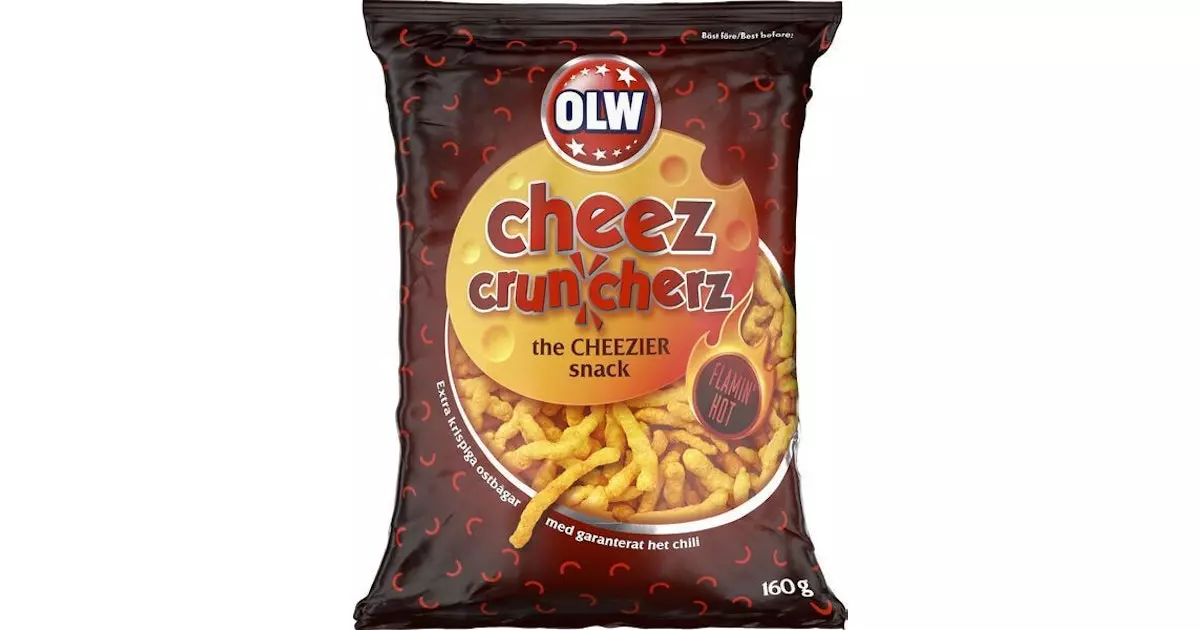 OLW cheez cruncherz hot chili 160g