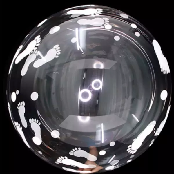 Bubble ballong baby footprints 45 cm