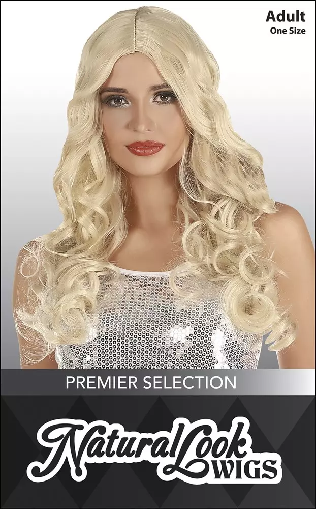 Parykk natural look curly blond