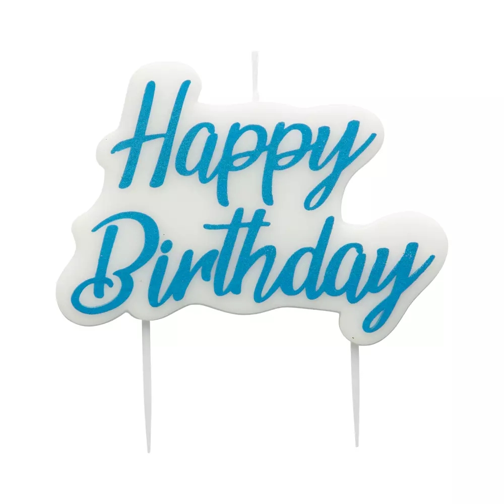 Kakelys happy birthday blå
