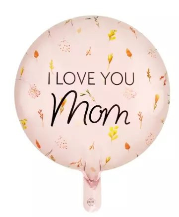 I love you mom pink folieballong