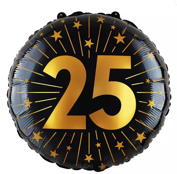25 år Golden celebrations folieballong