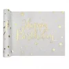 Bord-løper naturbeige happy birtyhday 28cm x 3m