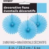 Lyseblå pyntevifter 3 pk 15 cm
