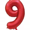 Tallballong 9 satin rød 86cm
