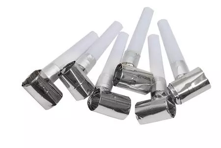 Party blow outs metallic silver