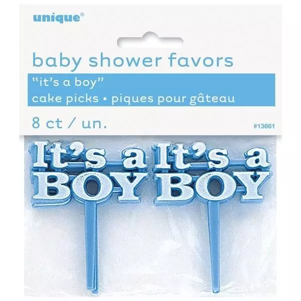 It's A Boy Cake Picks 8 stk