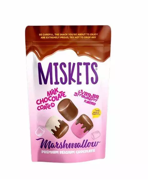 Miskets milk chocolate covered marshmallow 80g