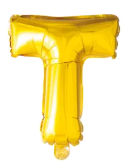 Bokstavballong- T gull 41 cm