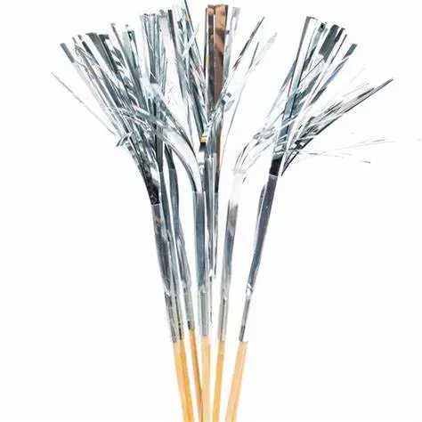 Folie drinkpicks sølv 10 pk