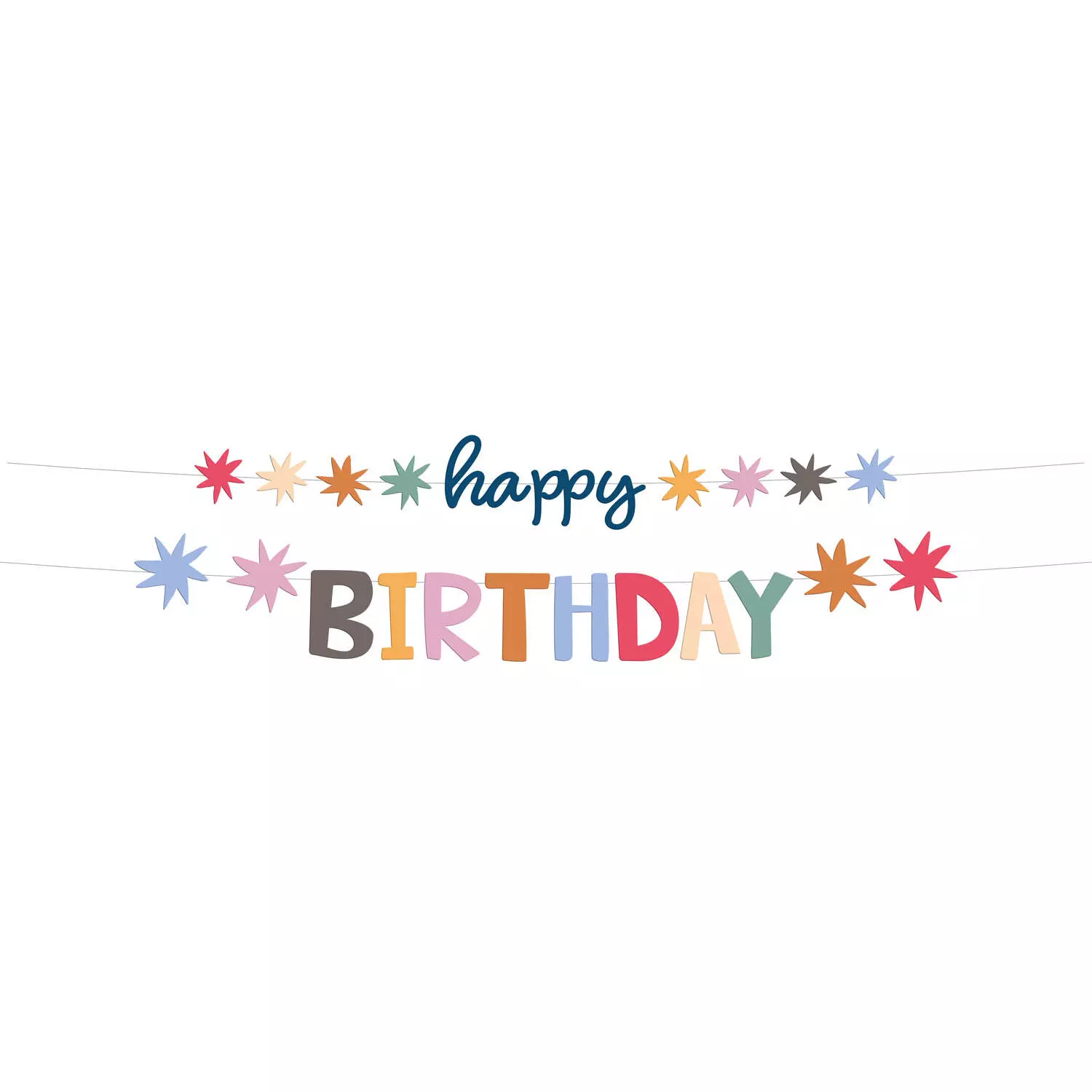Letter Banner Set "Happy Birthday" Starburst 1,5 meter