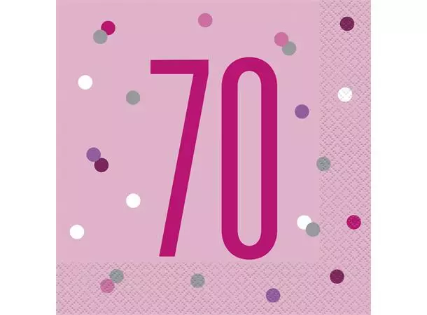 Servietter 70 rosa glitz 16pk