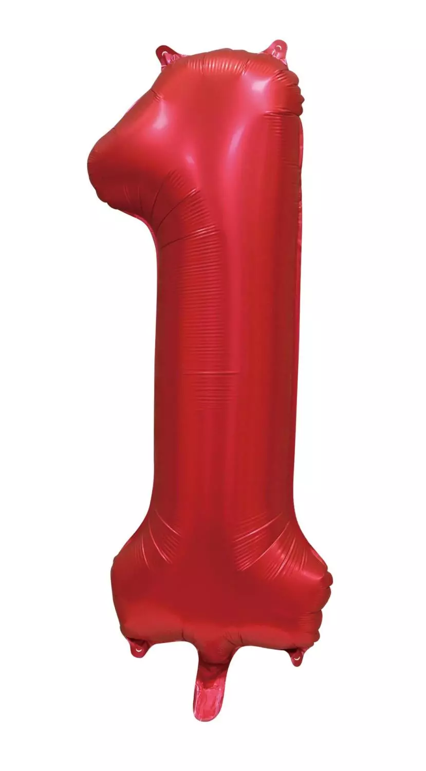 Tallballong 1 satin rød 86cm