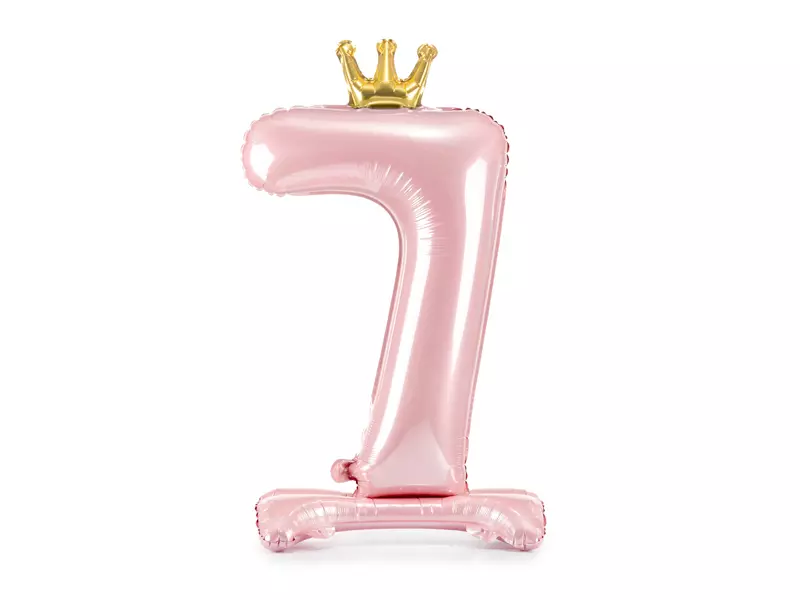 Tallballong med krone på fot 7 rosa 84cm