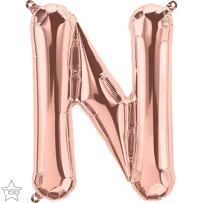 UTGÅR! Bokstavballong N- rose gold 41 cm