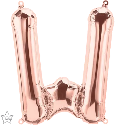 UTGÅR! Bokstavballong W- rose gold 41 cm