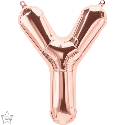 UTGÅR! Bokstavballong Y- rose gold 41 cm